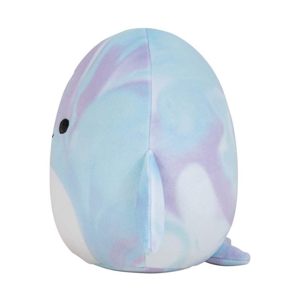 Squishmallows Laslow The Beluga Whale 8” Plush, Marbled Blue & Purple Whale, NEW - Picture 2 of 3